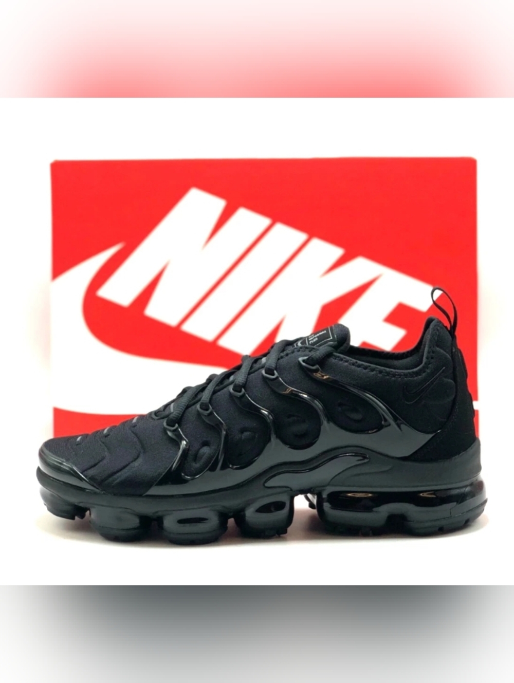 Nike Men's Air VaporMax Plus Sneakers Triple Black Men Shoes Brand New